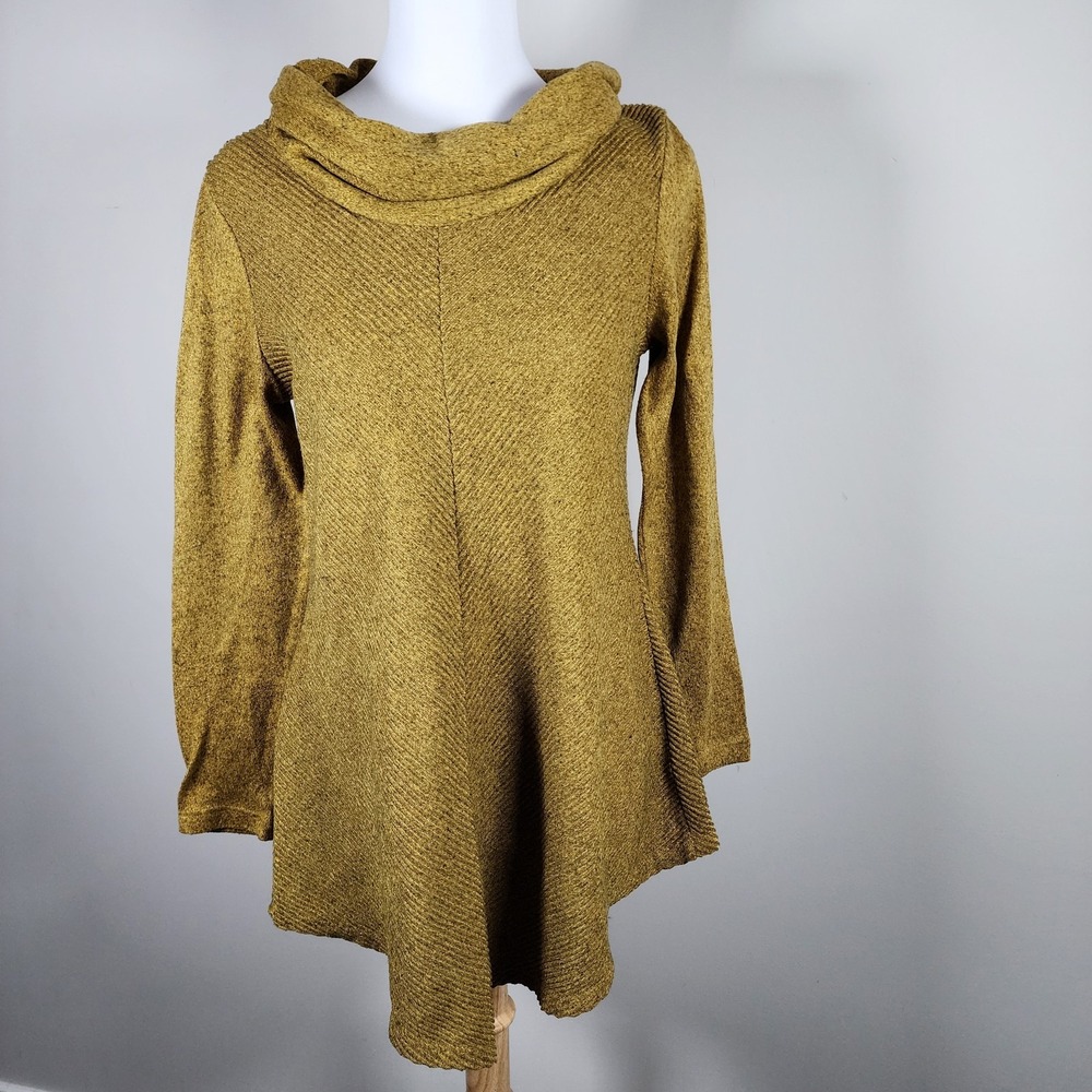 Lily Morgan Sweater Womens Small Knit Cowl Neck Winter Comfort Mustard‎ Yellow